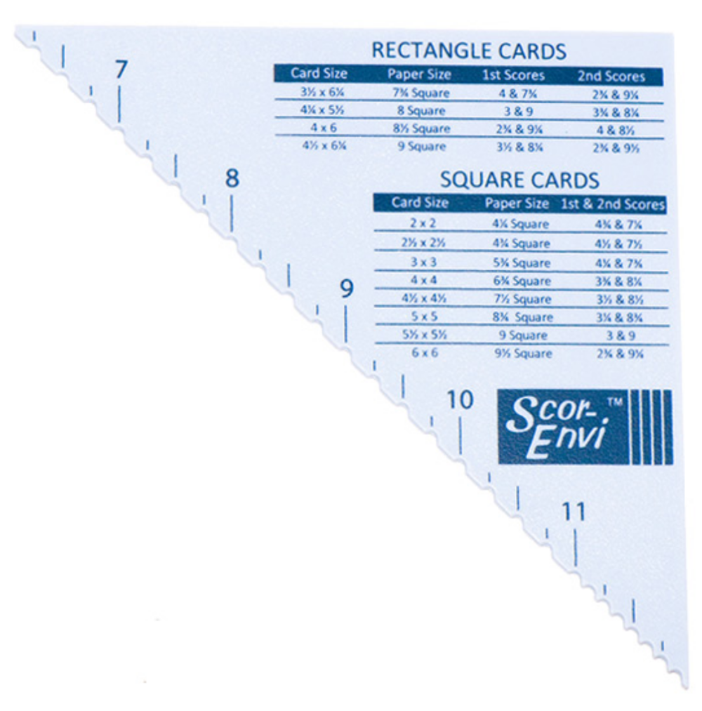 Scoring Board Template Tool for Paper Folding and Envelope Making